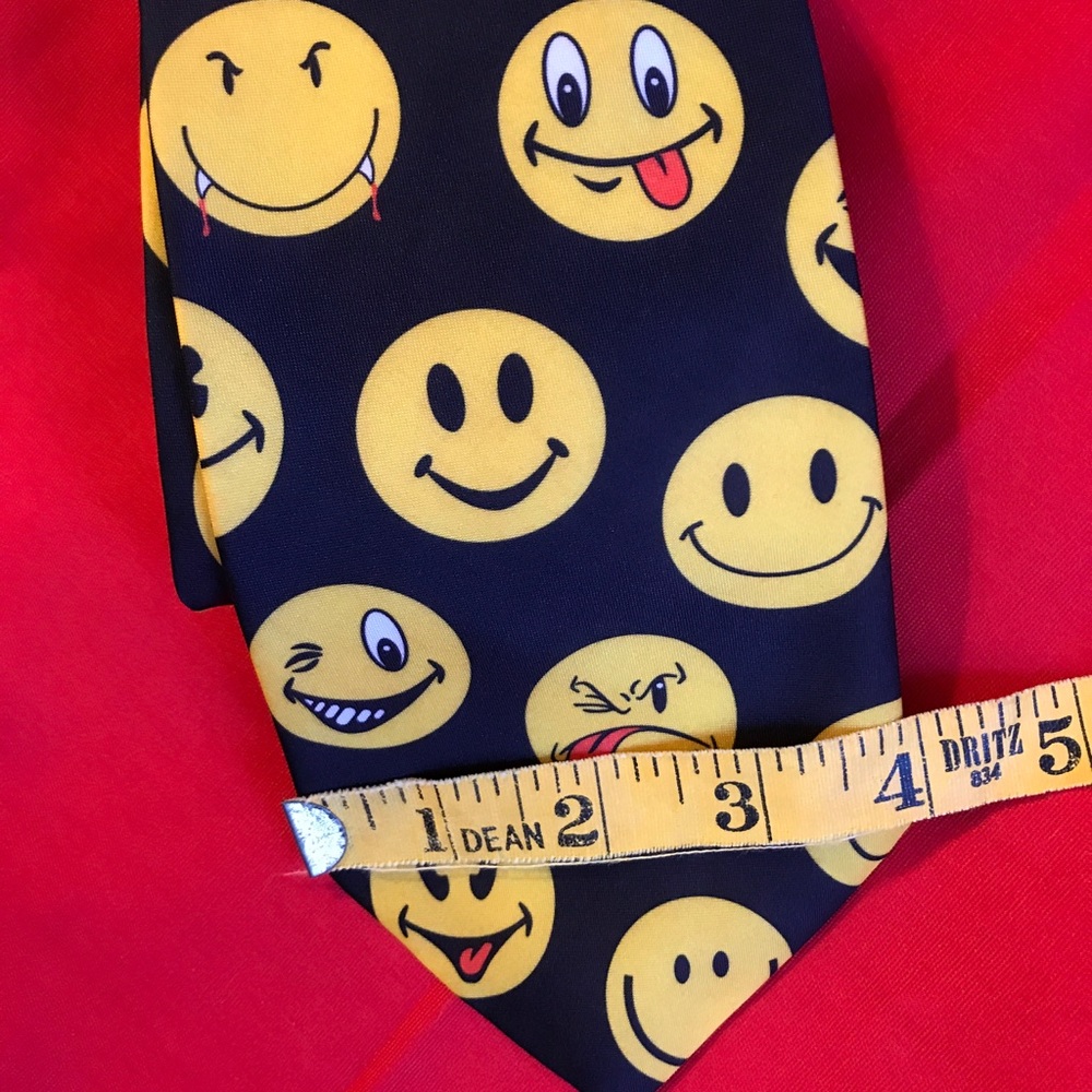 Ralph Marlin Emoji Smiley Faces Black & Yellow Tie - Picture 6 of 6